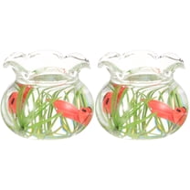 2 Count Doll House Fish Tank Bowl Toy Dollhouse Accessories Transparent