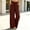 Wine - H, variant on AXXD Pants for Women Casual,Fashion,Comfortable Pockets Elastic Waist Straight Leg Solid Black L