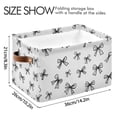 thumbnail image 3 of Ryvnso Line Bows Storage Basket Large Bin Foldable Boxes Toys Organizer 14.2x10.2x8.3in 2 PCs, 3 of 8