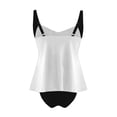 thumbnail image 6 of LEKWK One Piece Swimsuits for Women Tummy Control Color Block Bathing Suits Twist Front Modest Beachwear Outfits, 6 of 7