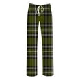 thumbnail image 6 of Binmer Women's Drawstring Plaid Pants with Pockets,Womens Casual High Waist Fit Pants, Women's Plus Army Green,Size S, 6 of 6