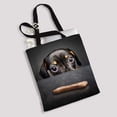 thumbnail image 2 of PKQWTM Dachshund Puppy Looking At Treat Table Canvas Shoulder Bags Handbags Tote Bags Shopping Bag, 2 of 2