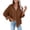 Brown, variant on WTXUE Button-Up Shirts Long Sleeve, Round Neckline Womens Summer Tops 2024 Corduroy Oversized Wa Womens Shirts Solid, Blouses Long Sleeve Shirts | Outerwear for Women Hot Pink S