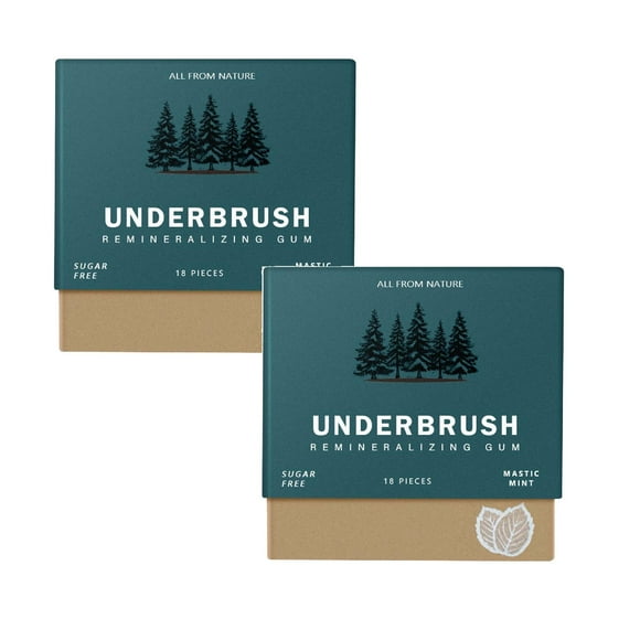 Nureced Organic Underbrush Remineralizing Gum 2PC Nano Hydroxyapatite Prevents Cavities Hand Made