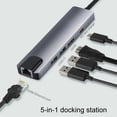 thumbnail image 4 of Con salida HDMI 4K USB 3.0 2.0 RJ45 Ethernet USB C Puertos de carga USB C Hub 5 en 1 USB Tipo C Hub Adaptador multipuerto para PC Barbie Nuevos Originales, 4 of 9