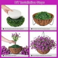thumbnail image 3 of Artificial Flowers Hanging Basket for Outdoor Indoor Spring Decoration,Fake Silk Colorful Daisy Eucalyptus in Metal Coconut Lining Flowerpot Arrangement for Patio Yard Decor(Purple), 3 of 5