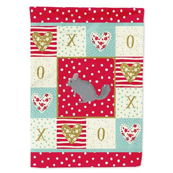 Carolines Treasures CK5422CHF 28 x 0.01 x 40 in. Foggy Chinchilla Love Canvas House Flag