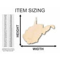 thumbnail image 2 of Unfinished Wood West Virginia Shape - State - Craft - up to 46" DIY 14" / 1/2", 2 of 3
