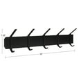 thumbnail image 3 of Kate and Laurel Rossmore Farmhouse 5-Hook Wall Hanging Coat Rack, Black, 3 of 6
