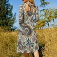 thumbnail image 5 of Elegant Paisley Floral Cream Fabric Dress Summer Dresses Woman Street Style Big Size Casual Dress, 5 of 9