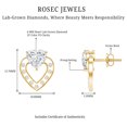 thumbnail image 4 of Rosec Jewels Lab Diamond Heart Stud Earrings - 6 mm - 1 Carat Diamond Earrings for Valentines - EF-VS Grade, 10K Yellow Gold, 4 of 6