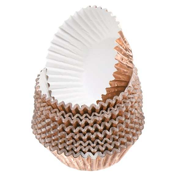400 Count Champagne Foil Muffins Cupcake Liners Standard Size Metallic Baking Cups