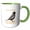 Green/White, variant on 3drose, Colorado Territory Bird the Lark Bunting, 15oz Mug