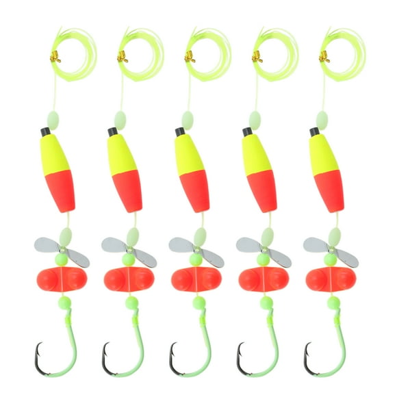 Unique Bargains Catfish Fishing Rigs Catfish Circle Hooks 6/0 Peg Floats and Rattler Catfishing Equipment Catfish Float Rigs 30LB Fishing Line Red Yellow 1 Set