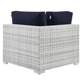 thumbnail image 3 of Modway Convene Modern Fabric Outdoor Patio Corner Chair in Light Gray/Navy, 3 of 8