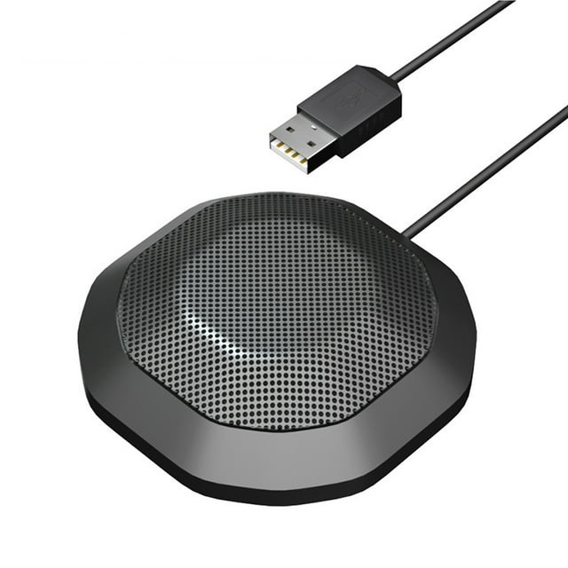 Microphone de Conférence USB Portable 360° Omnidirectionnel à Condensateur pour Ordinateur PC avec Toucher Muet Plug and Play Compatible avec Windows MacOS pour PC Ordinateur Portable Vidéoconférence Discussion Jeu