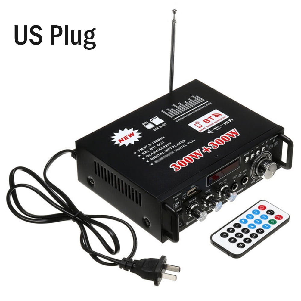 / 600W BT Stereo Audio Amplifier with Remote Control for Car Home HiFi