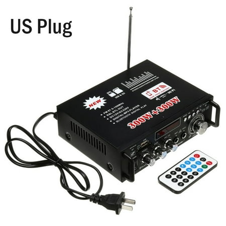 12V/ 600W BT Stereo Audio Amplifier with Remote Control for Car Home HiFi Music SDs USB FM (Best Stereo Amp For The Money)