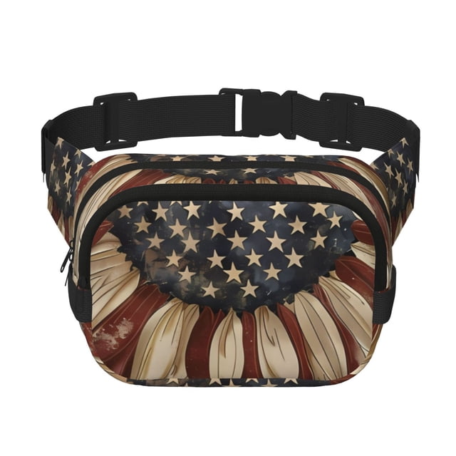 Easygdp USA Sunflower Flag Fanny Packs para Mujeres y Hombres, Bolsa de Cinturón, Bolsos de Cruz para Trabajo/Correr/Senderismo