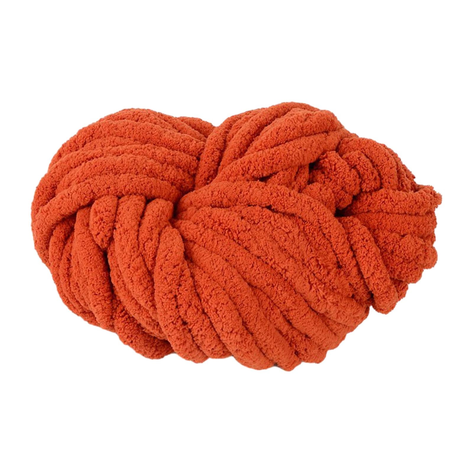 Luzkey Chunky Chenille Yarn for Crocheting Bulky Thick Yarn for Knitting Super Bulky Chunky Yarn for Hand Knitting Blanket Rust Red
