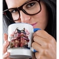 thumbnail image 2 of 3drose, Cute Valentines Day Shop Illustration, 11oz Two-tone Blue Mug, 2 of 6
