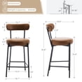 thumbnail image 3 of QinaQin Set de 2 bancos para isla de cocina de 27 pulgadas de altura, sillas para barra con respaldo, estilo industrial moderno para hogar, 3 of 8