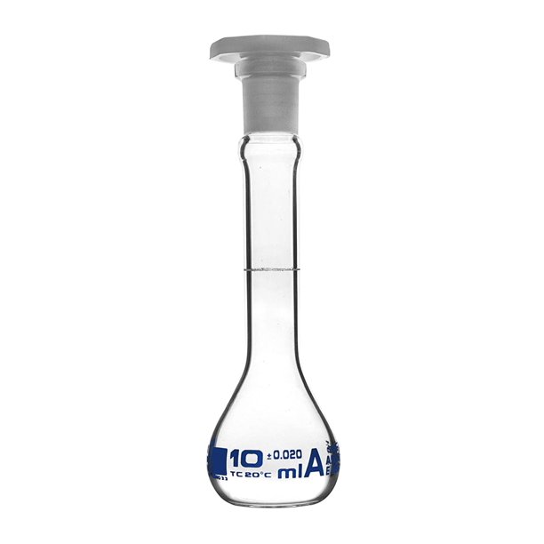 Volumetric Flask 10ml Class A ASTM Tolerance 002ml Polypropylene Stopper Single White