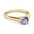thumbnail image 2 of 0.25 Ctw Natural Tanzanite Solitaire 925 Sterling Silver Gold Vermeil Delaney Women Valentines Day Gifts Ring, 2 of 3