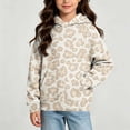 thumbnail image 5 of Xdegoge Kids Girls Pullover Hoodies Leopard Print Hooded Sweatshirts Long Sleeve Tops with Kangaroo Pocket Fashion Fall Winter Clothes, Size 7-8, 5 of 6