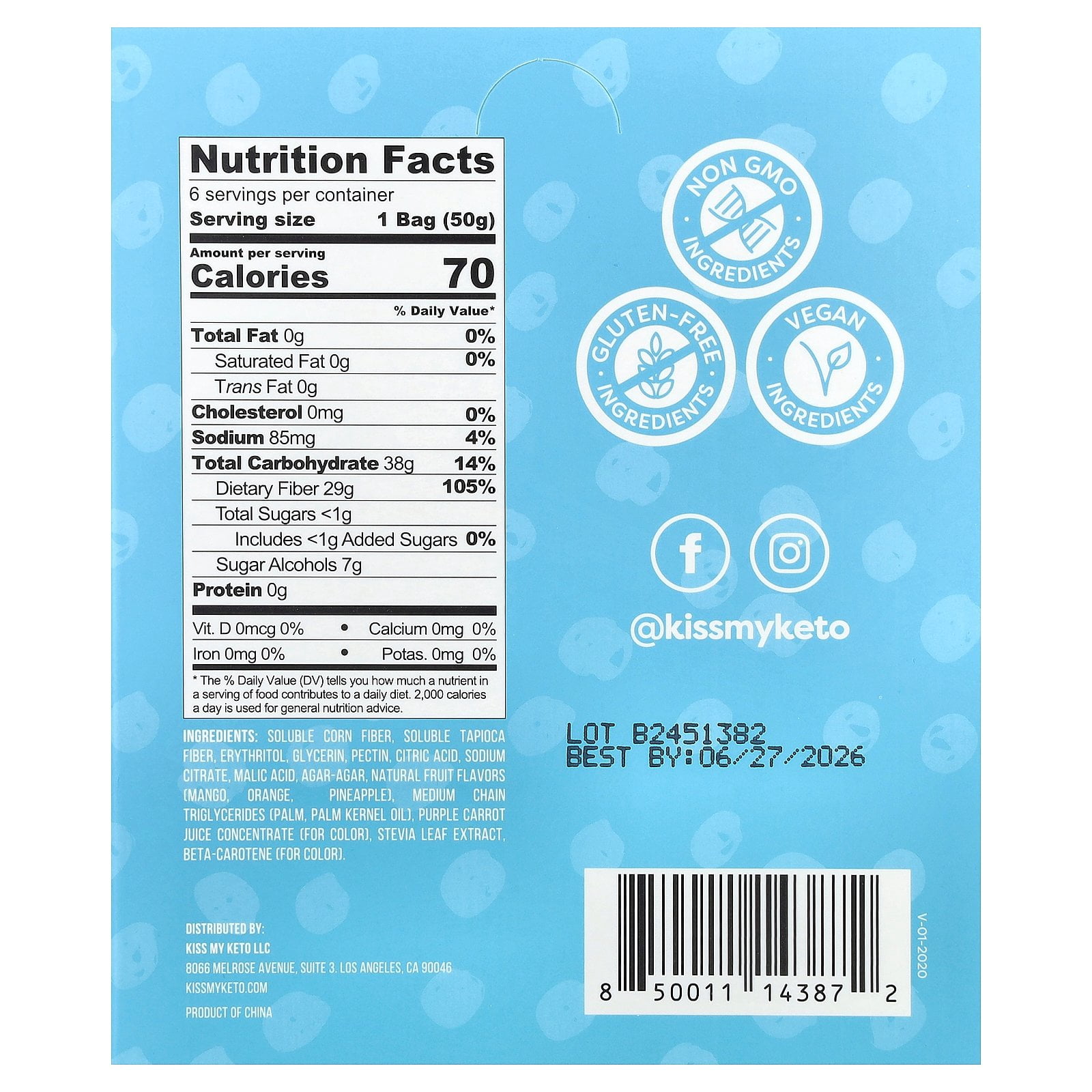 Kiss My Keto Gummies Candy – Low Carb Candy Gummy Rings, Keto Snack Pack – Healthy Candy Gummys – Vegan Candy, Keto Gummy Candy – Keto Candy Gummies (6-pack)