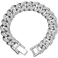 thumbnail image 1 of Solid 925 Sterling Silver Cuban Link Bracelet for Men / 18cm, 1 of 5