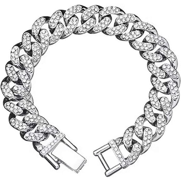 Solid 925 Sterling Silver Cuban Link Bracelet for Men / 18cm