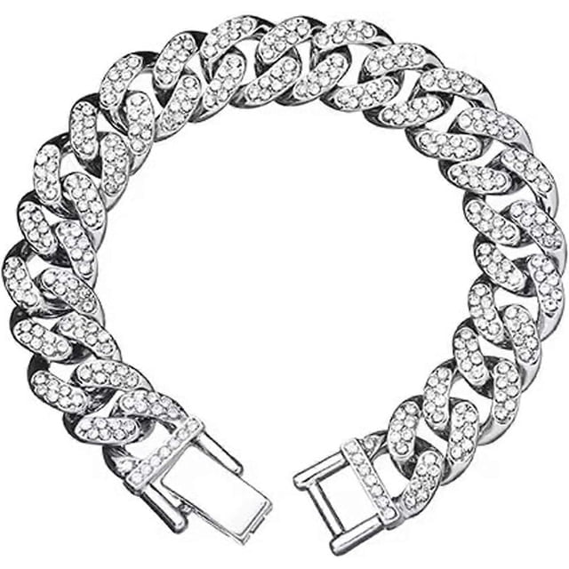 Solid 925 Sterling Silver Cuban Link Bracelet for Men / 18cm