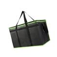 thumbnail image 1 of Bolsa térmica para entrega de pizzas, estuche de transporte para almacenar alimentos fríos y calientes, estuche de transporte para calentar pizzas, negro y verde, 1 of 8