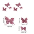 thumbnail image 3 of 3D Butterfly Wall Decals Double Layer Party Wall Decor 9Pcs Metallic Stickers With Clips Purple Pink, 3 of 8