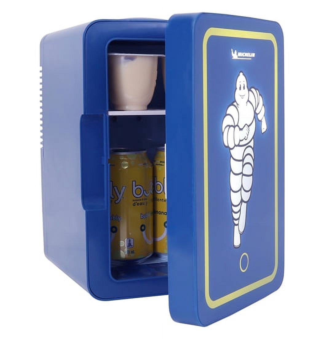 Michelin 6L Portable Mini Fridge w/ LED Light, 12V 110V 6 Can Cooler