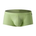 thumbnail image 2 of rygai Men Panties U Convex Close Fit High Stretch Solid Color Wide Ribbing Sexy Low Waist Underpants Briefs Underwear for Bedroom,Green,2XL, 2 of 8
