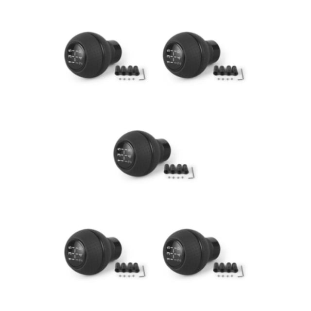 ZheElen High-End Texture Gear Knob - Universal For Any Car Speed Match Durable Fitment Comfortable Black 5Set