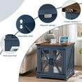 thumbnail image 6 of End Tables for Living Room with Charging Station & LED Light, Nightstand for Bedroom with Glass Door and Adjustable Shelf, Blue, 6 of 6