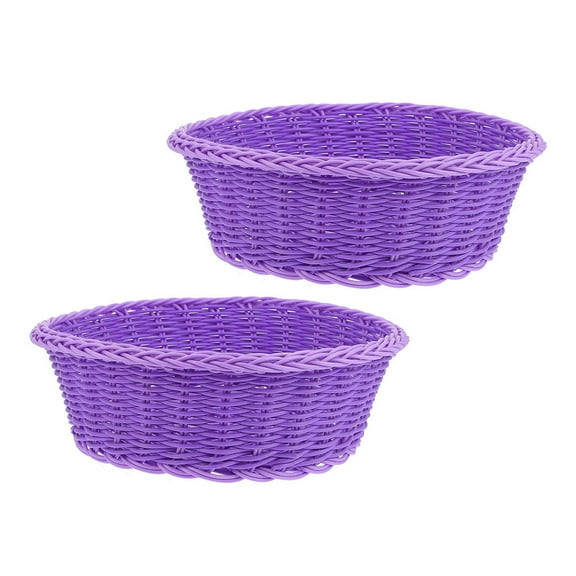 Masteelf Purple Creative Storage Basket for Fruits Snacks Made of Plastic Perfect for Home Organization 7 Inch