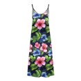 thumbnail image 4 of Robe d'Été pour Femmes Sans Manches Col en V Imprimée Décontractée Longue Maxi Robe pour Plage Vacances Extérieur, 4 of 7