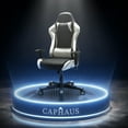 thumbnail image 6 of CAPHAUS Ergonomic Gaming Chair, High Back PU Leather Office Chair, Backrest and Seat Height Adjustable Video Game Chair, Swivel Recliner w/ Headrest, Armrest, and Lumbar Support, White, Classic, 6 of 9