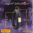 thumbnail image 2 of Pirelli Night Dragon Tire Set: 100/90-19 MU85B16 Front & Night Dragon GT MU85B16 M/C 77H TL Cruiser Rear Motorcycle Tires - Superior Traction & Handling for High-Performance with Keychain, 2 of 9