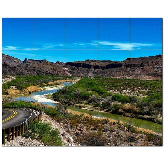 River Ceramic Tile Mural Kitchen Backsplash Bathroom Shower, 401462-L54