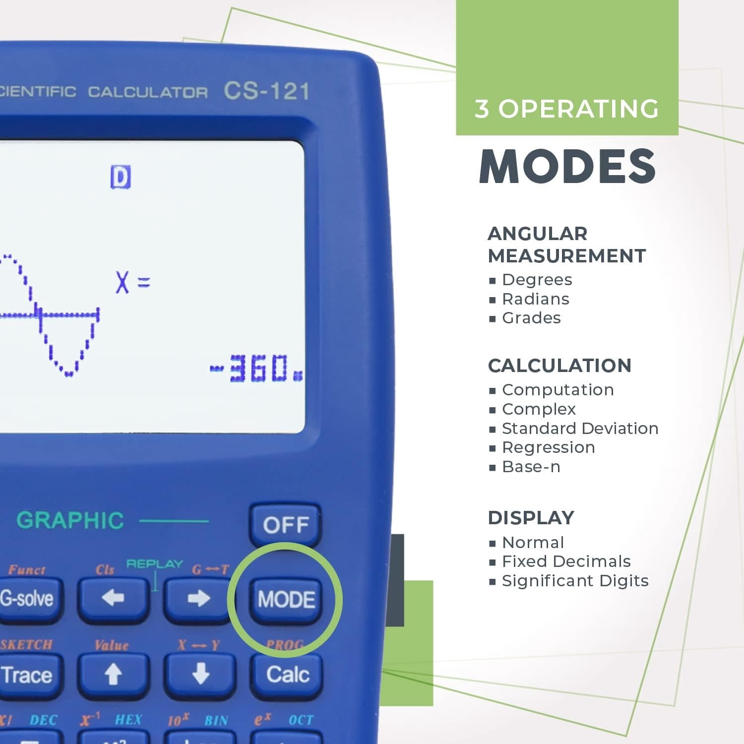 "Scientific Calculator with Graphic Functions - Multiple Modes with Intuitive Interface - Perfect for Beginner and Advanced Courses, High School or College "