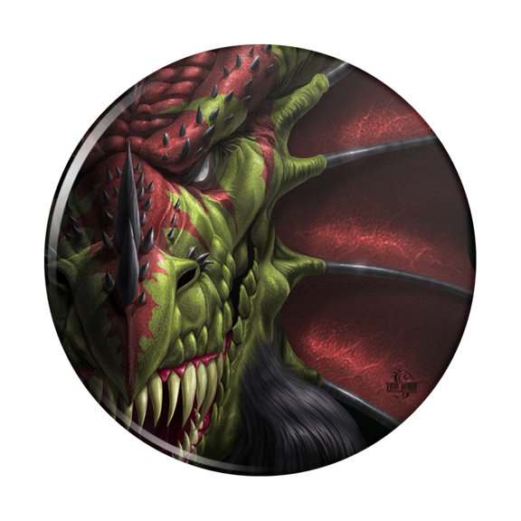 Evil Dragon Lair of Shadows Fantasy Pinback Button Pin