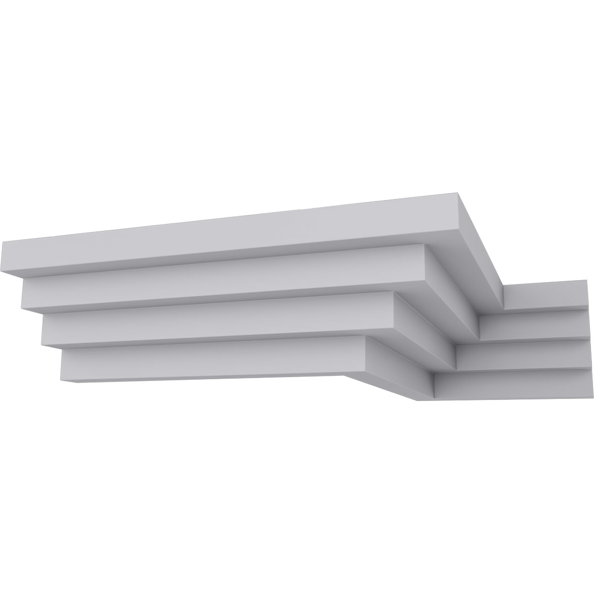 7 5/8"H x 8 1/8"P x 11"F x 94 1/2"L, Eris Step Crown Moulding