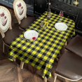 thumbnail image 2 of Yellow Black Checkerboard Checkered Pattern Rectangle Tablecloth 60"x102",Waterproof Polyester Rectangle Table Cloth, Wipeable Spillproof Polyester Tablecloth for Dining, Camping, Indoor and Outdoor, 2 of 6