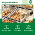 thumbnail image 2 of 6 Pack Anti-Jam Hotel Pans, 1/2 Size 2 1/2 Inch Deep, Commercial Stainless Steel Chafing Steam Table Pan, Catering Storage Metal Food Pan, 23 Gauge, 2 of 7