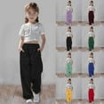 thumbnail image 5 of YUEHUA Girls Sweatpants Joggers Sweat Pants Cute Loose Baggy Tween Trendy Clothes Teen Preppy Sweatpants with Pockets, Size 9-10 Years, 5 of 9